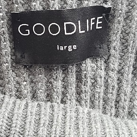 Goodlife Men's Slim Fit Crewneck Pullover Sweater Mid Weight Knit Gray Large - Picture 8 of 9